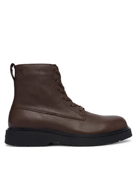 Calvin Klein Polacchine Calvin Klein Combat Ess Lace Up Zip Boot Lth YM0YM01373 Marrone
