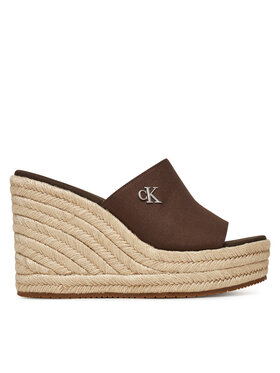 Calvin Klein Šľapky Calvin Klein Wedge Rope Slide Mg YW0YW01699 Hnedá