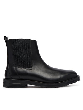 Tommy Hilfiger Polokozačky Tommy Hilfiger Cleated Hilfiger Brush Wl Chel FM0FM06080 Černá