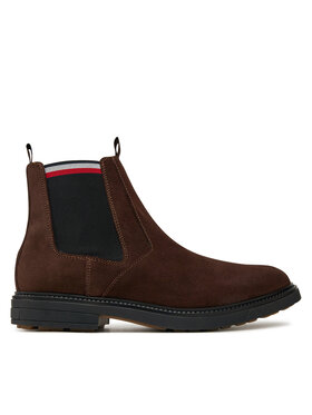 Tommy Hilfiger Členková obuv s elastickým prvkom Tommy Hilfiger Outdoor Suede Chelsea FM0FM05191 Hnedá