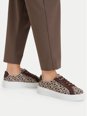 Tommy Hilfiger Tenisice Tommy Hilfiger Chic Platform Monogram FW0FW09398 Smeđa