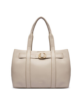 Calvin Klein Kabelka Calvin Klein Buckle Medium Tote LV04F3294G Écru