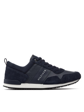 Tommy Hilfiger Snīkeri Tommy Hilfiger Iconic Leather Suede Mix Runner FM0FM00924 Tumši zils