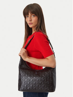 Calvin Klein Handtasche Calvin Klein Emblem Aop Debossed Medium Shbag LV04F3875G Braun