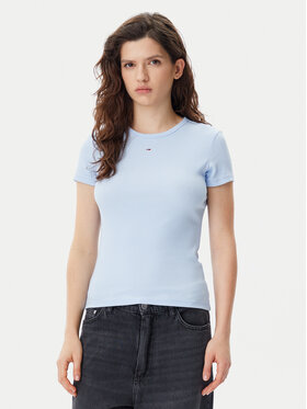 Tommy Jeans Tommy Jeans Majica Essential DW0DW17383 Svetlo modra Slim Fit
