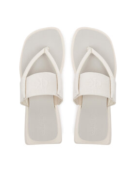 Calvin Klein Jeans Čības uz pirksta Calvin Klein Jeans Sq Low Wedge Sandal Rope YW0YW01717 Bēšs