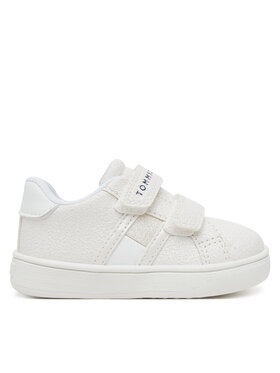 Tommy Hilfiger Sneakersy Tommy Hilfiger Flag Low Cut Velcro Sneaker T1A9-33726-0375 M Biela