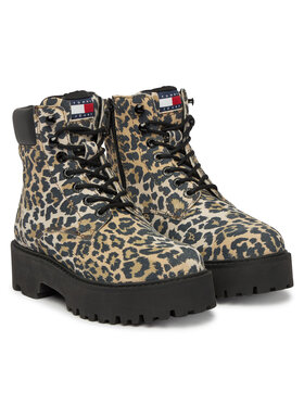 Tommy Jeans Bakancs Tommy Jeans Tjw Platform Cheetah Boots EN0EN03140 Barna