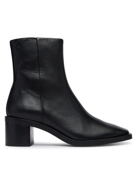 Calvin Klein Polokozačky Calvin Klein Block Heel Ank Boot Lth HW0HW03220 Černá