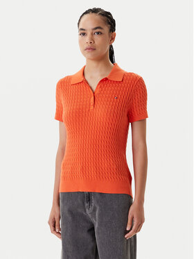 Tommy Hilfiger Tommy Hilfiger Polo majica Fine WW0WW41474 Oranžna Regular Fit