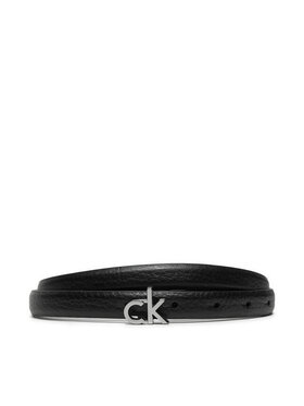 Calvin Klein Dámsky opasok Calvin Klein Ck Thin Belt 1.5cm Pebble K60K612858 Čierna
