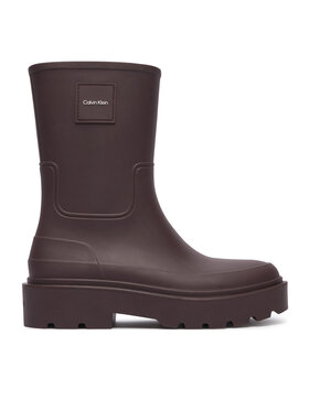 Calvin Klein Gumijas zābaki Calvin Klein Rainboot Rubber HW0HW03179 Tumši brūna
