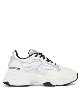 LOVE MOSCHINO Sneakersy LOVE MOSCHINO JA15556G0PINR10A Biały
