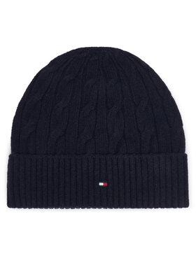 Tommy Hilfiger Căciulă Tommy Hilfiger Th Flag Cable AM0AM14859 Bleumarin