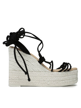 Manebi Espadrilles Manebi Lace-Up Wedge Espadrilles L 8.6 WA Melns