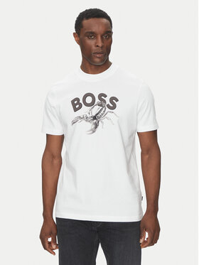 BOSS BOSS Футболка Te_Bossfish 50539196 Білий Regular Fit