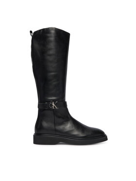 Calvin Klein Μπότες Calvin Klein Knee Boot W/ Metal Logo HW0HW02665 Μαύρο