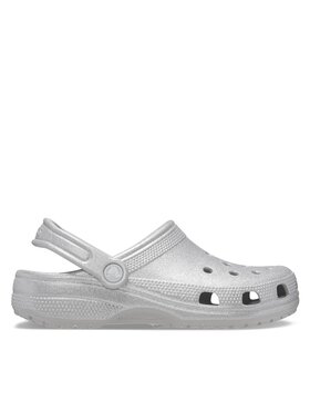 Crocs Natikače Crocs Classic Glitter Clog 205942 Srebrna