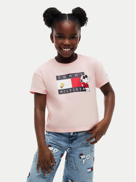 Tommy Hilfiger Tommy Hilfiger Camiseta Peanuts Flag  KG0KG09634 Rosa claro Regular Fit