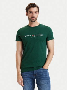 Tommy Hilfiger Tommy Hilfiger Camiseta Logo MW0MW11797 Verde oscuro Regular Fit