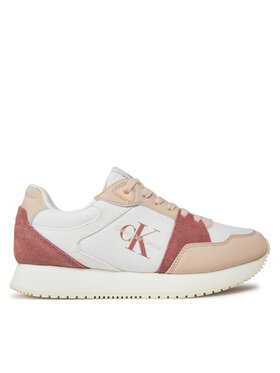 Calvin Klein Jeans Laisvalaikio batai Calvin Klein Jeans Runner Low Lace Mix Ml Btw YW0YW01436 Balta