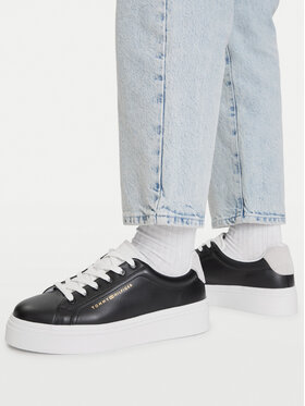 Tommy Hilfiger Sneakersy Tommy Hilfiger Th Feminine Platform Monogram FW0FW09594 Czarny