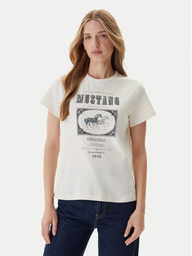 Mustang Mustang Camiseta Rosewood 1016758 Écru Regular Fit