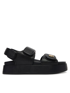 Tommy Hilfiger Sandale Tommy Hilfiger Leather Sporty Platform Sandal FW0FW09119 Crna