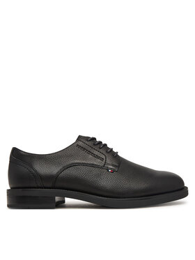Tommy Hilfiger Pusbačiai Tommy Hilfiger Lth Mix Dress Hilfiger Shoe FM0FM06086 Juoda