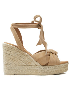 Manebi Еспадрильї Manebi Hamptons Wedge Espadrilles With Knot M 1.1 WS Бежевий