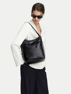 Calvin Klein Handtasche Calvin Klein Buckle Medium Bucket LV04F3551G Schwarz