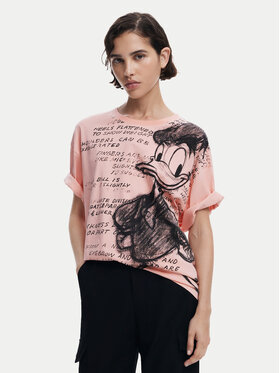 Desigual Desigual Camiseta Donald 25SWTKAH Rosa Loose Fit