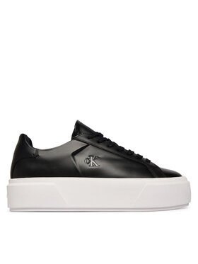 Calvin Klein Tenisice Calvin Klein Flatform Lace Up Lth YW0YW01928 Crna