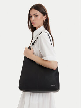 Calvin Klein Borsetta Calvin Klein Slouchy Leather Md Shoulder Bag LV04F3543G Nero