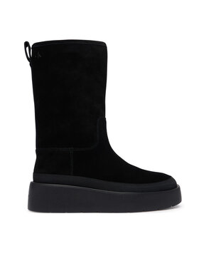 Calvin Klein Čizme za snijeg Calvin Klein Flatform Mid Boot Suede Wl HW0HW03181 Crna