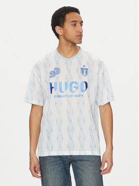 HUGO HUGO Футболка Notbal 50536080 Білий Oversize