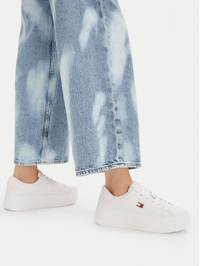 Tommy Jeans Sneakers Tommy Jeans Tjw Script Cupsole Flatform EN0EN02961 Weiß