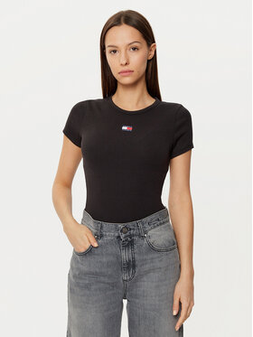 Tommy Jeans Tommy Jeans Marškinėliai DW0DW20463 Juoda Slim Fit
