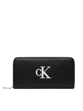 Calvin Klein Portofel Calvin Klein Bold Ck Long Zip Around LV04F1077G Negru
