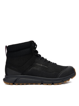 Tommy Hilfiger Schnürschuhe Tommy Hilfiger Outdoor Runner Hi Wpm FM0FM05575 Schwarz