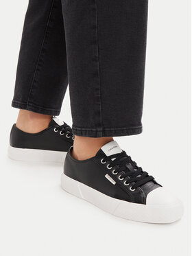Calvin Klein Plátenky Calvin Klein Vulc Lace Up Low Lth HW0HW03077 Čierna