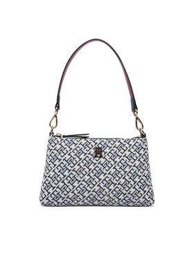 Tommy Hilfiger Дамска чанта Tommy Hilfiger Th Jacquard Mini Shoulder Bag AW0AW19006 Син