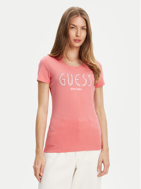 Guess Guess Marškinėliai W5YI05 J1314 Rožinė Regular Fit