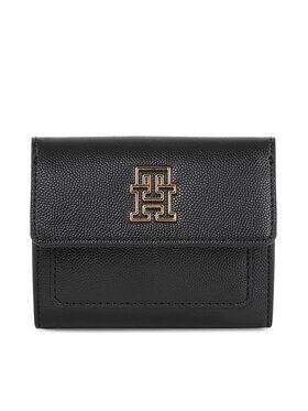 Tommy Hilfiger Портфейл Tommy Hilfiger Th Timeless Med Flap W Bill AW0AW15258 Черен
