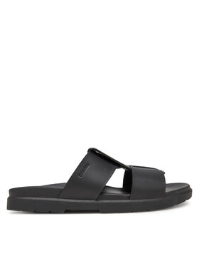 Calvin Klein Şlapi Calvin Klein Lug Sandal Double T Lth HM0HM01734 Negru