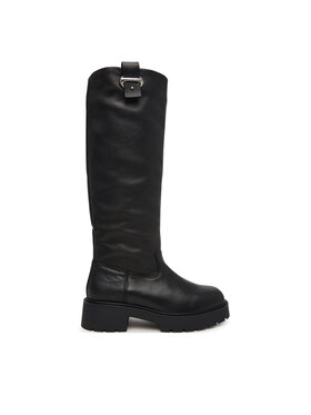 Calvin Klein Csizma Calvin Klein Chunky High Boot Lth Hdw HW0HW03201 Fekete