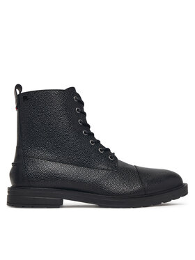 Tommy Hilfiger Bakancs Tommy Hilfiger Cleated Hilifger Scotch Lth Boot FM0FM06081 Fekete