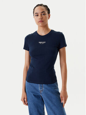 Tommy Jeans Tommy Jeans T-Shirt Essential DW0DW20913 Dunkelblau Slim Fit