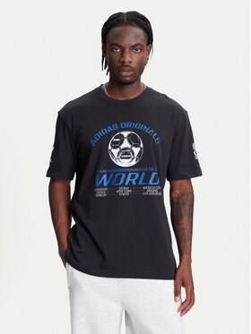 adidas adidas Футболка 90s Football Graphic JX3064 Чорний Regular Fit