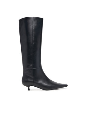 Calvin Klein Kozačky Calvin Klein Kitten Heel High Boot Lth HW0HW03167 Černá